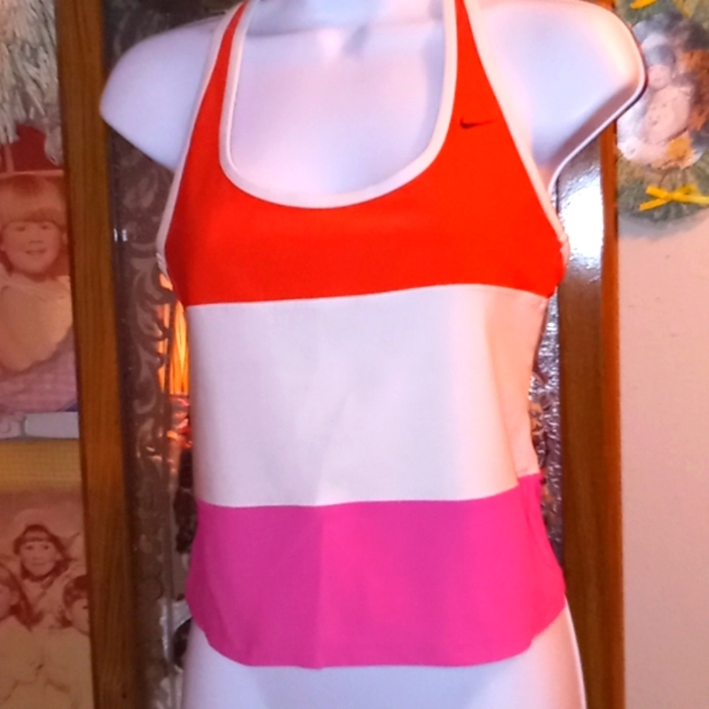 NIKE, Tri-Color, Racerback, Long, Sports  Bra/Tank Top